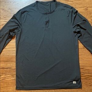 Vuori Men's Black Long Sleeve Henley Shirt